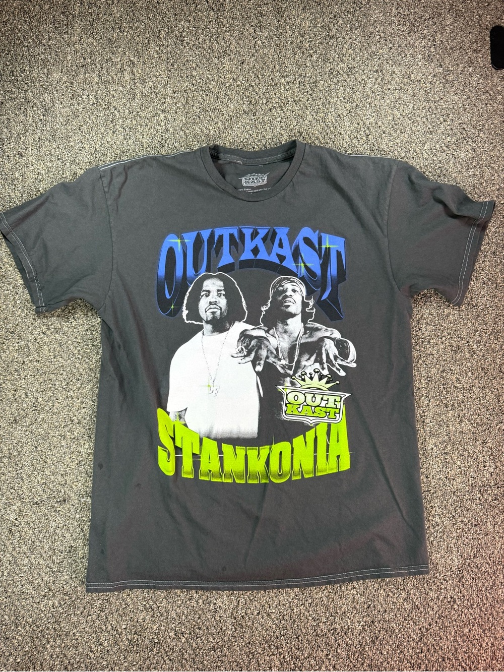 OutKast Stankonia Graphic Short-Sleeve Tee - Black with Blue & Neon Green Print